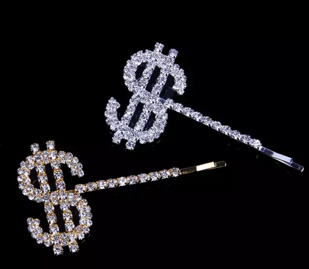 BLING MONEY HAIR PINS