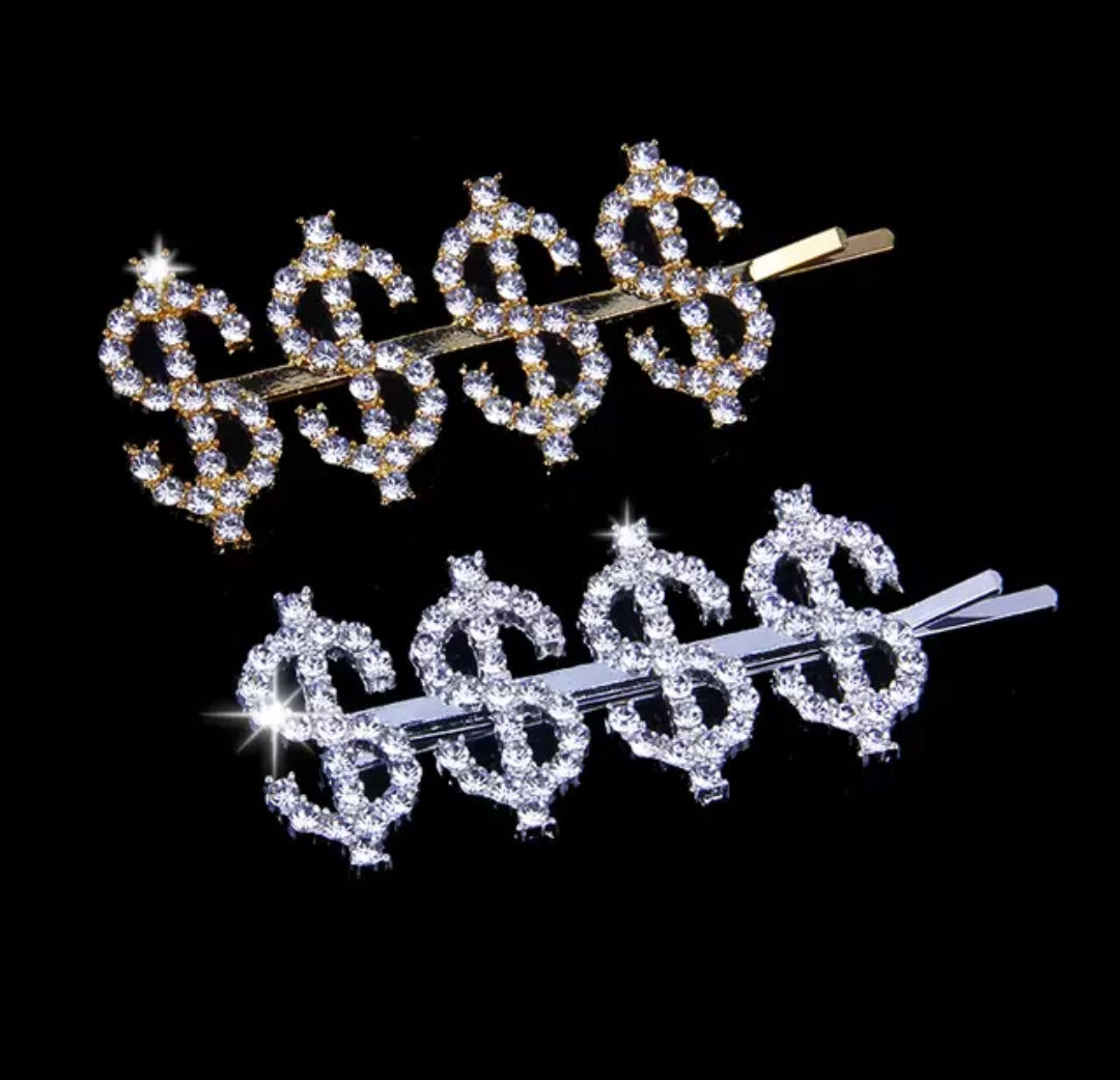BLING MONEY HAIR PINS