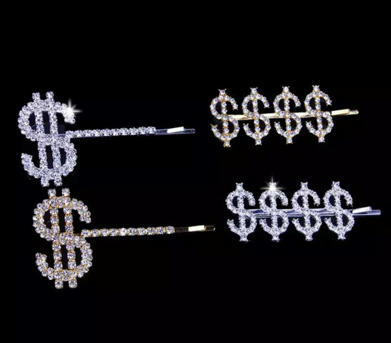 BLING MONEY HAIR PINS