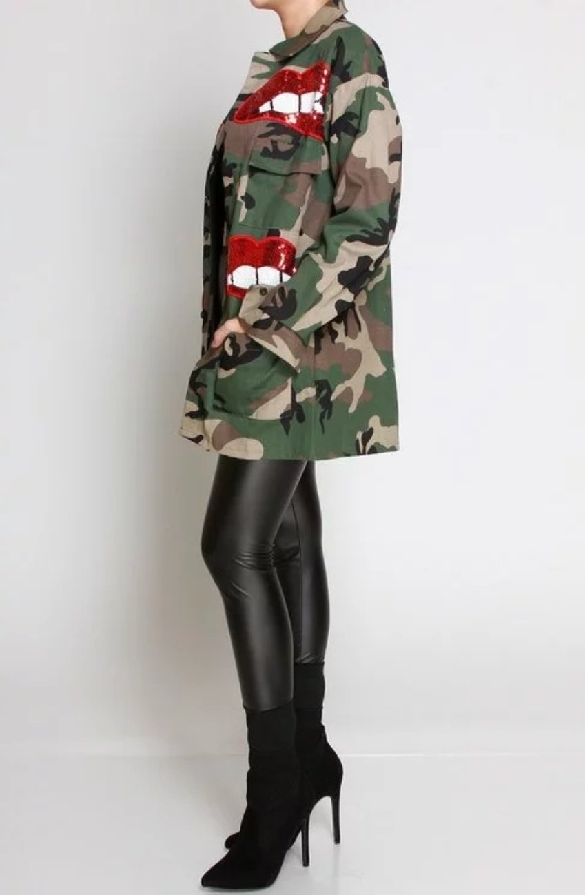 Lip Service Camo Jacket (Plus Size)