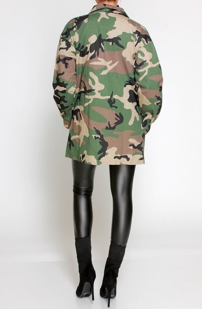 Lip Service Camo Jacket (Plus Size)