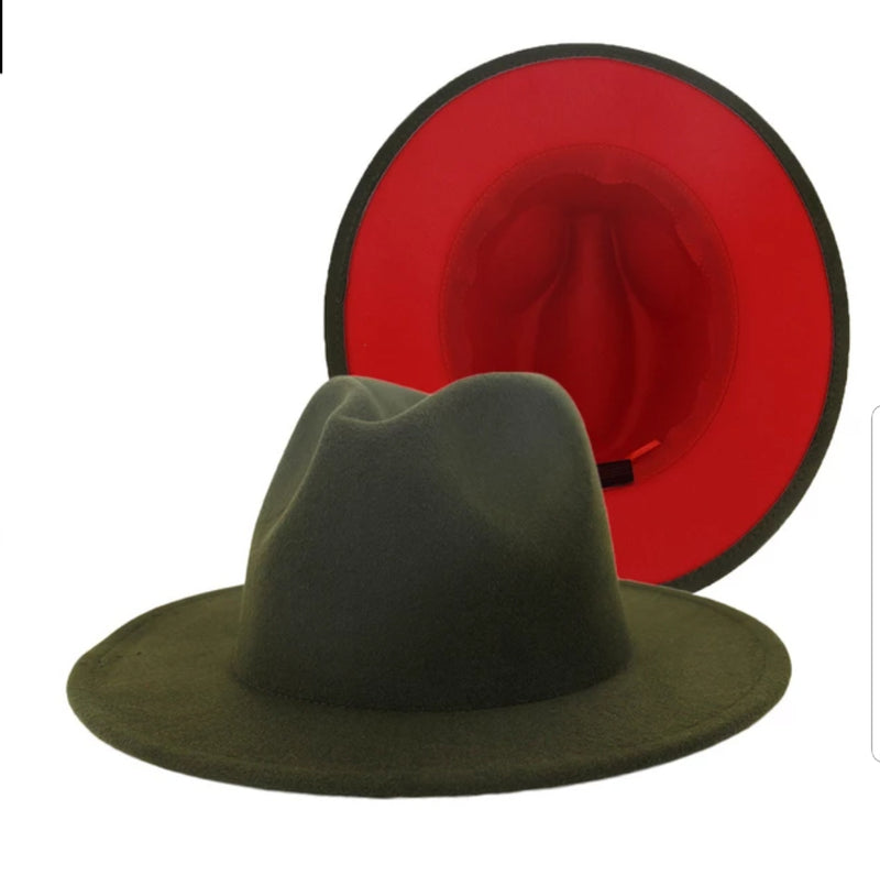 Red bottom Fedora Hat