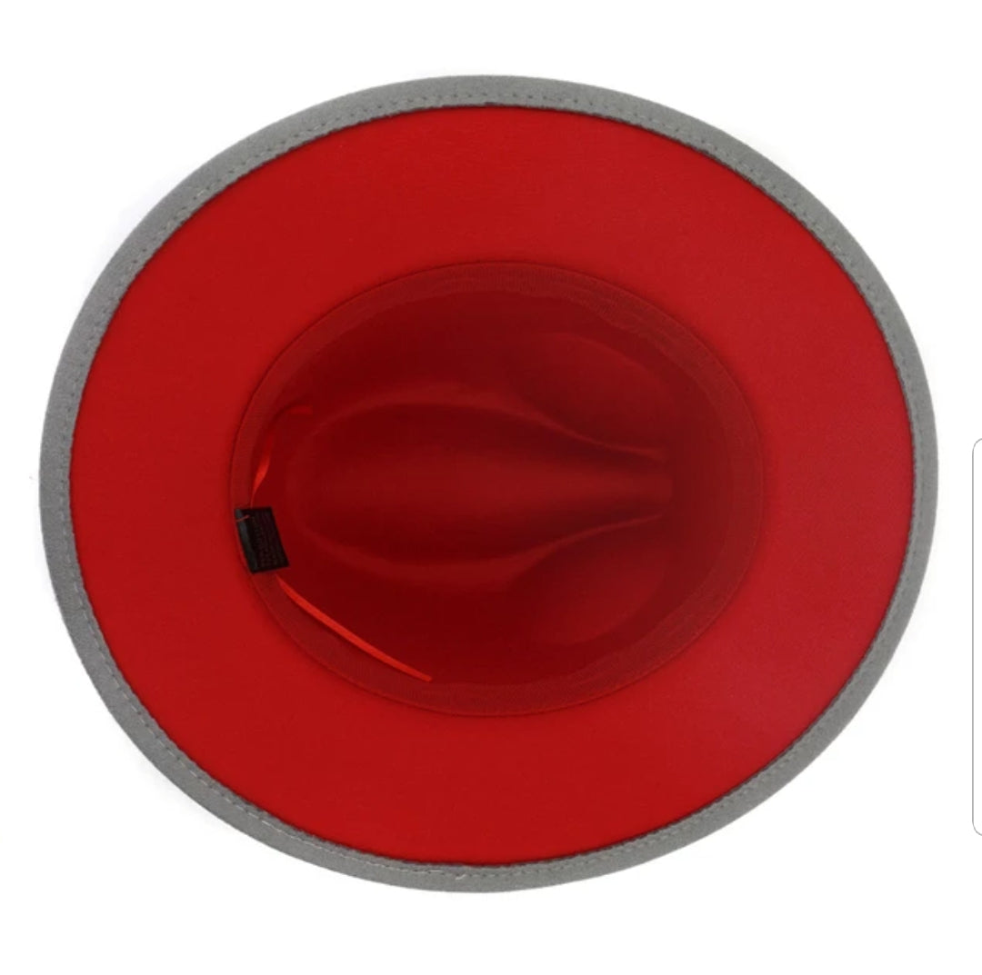 Red bottom Fedora Hat