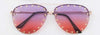 Ombre Studded Aviator Sunglasses