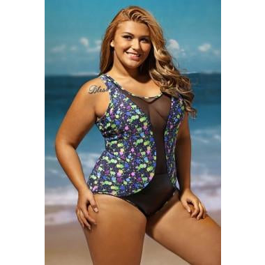 Paintball Mesh Monokini Swimsuit
