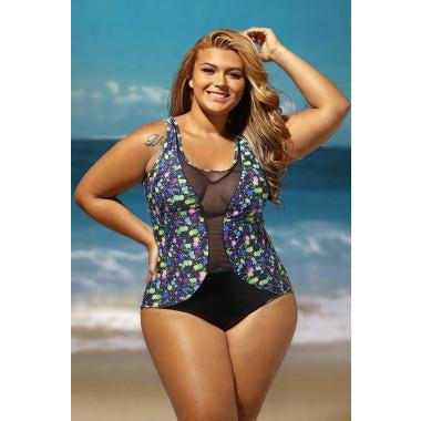 Paintball Mesh Monokini Swimsuit