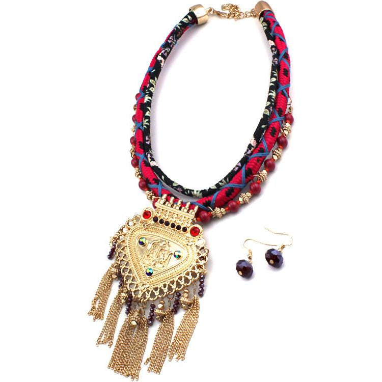TRIBAL PENDANT NECKLACE SET