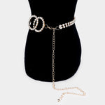 Rhinestone Double O Ring Belt