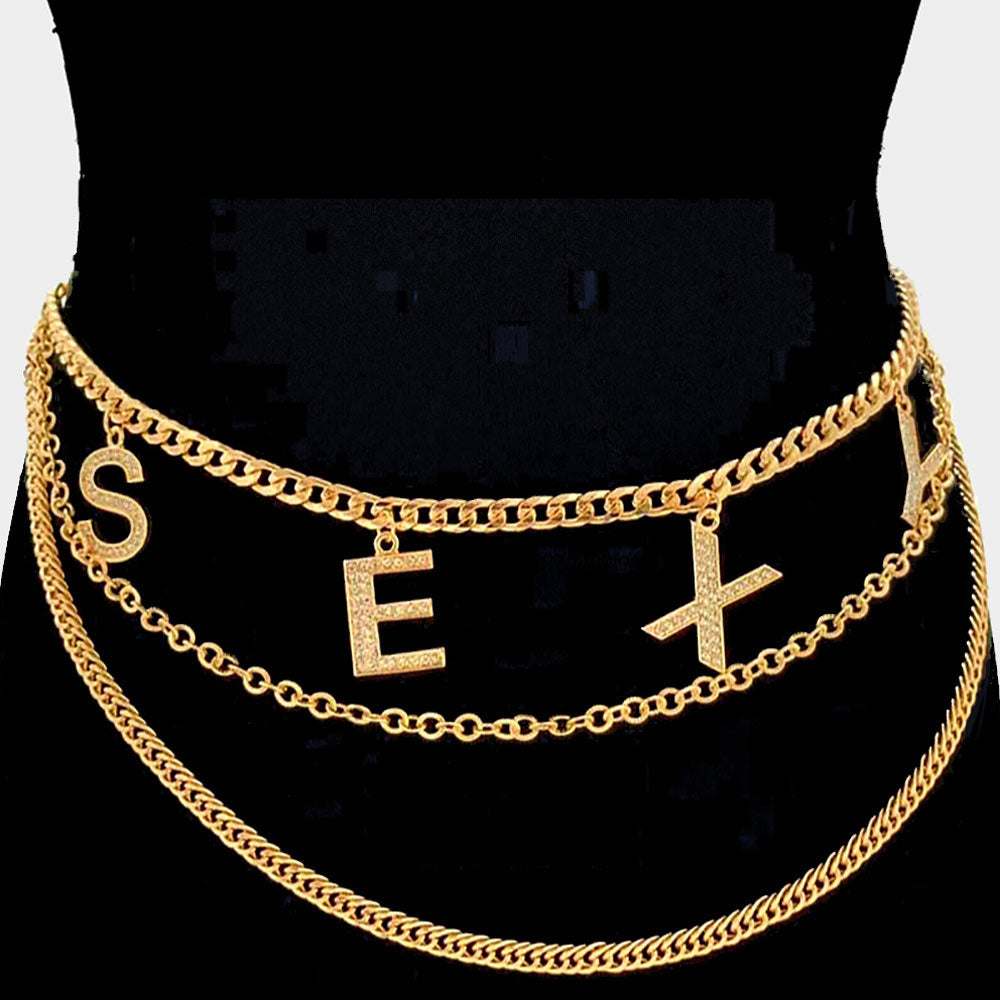 Rhinestone Sexy Chain Belt