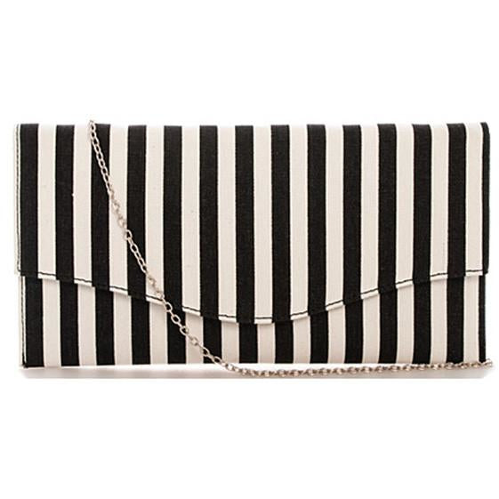 Striped Envelope Clutch