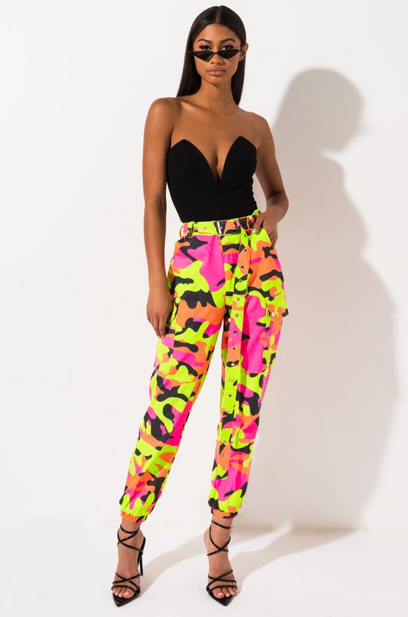 Neon Camo Cargo Pants