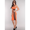 Orange Delight Mesh Bodycon Dress