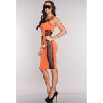 Orange Delight Mesh Bodycon Dress
