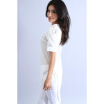 Ruffled Sleeve Chiffon Blouse (White)